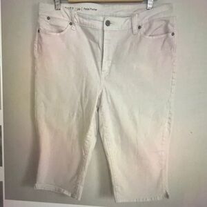 Talbots Flawless Woman White Pedal Pusher Jeans Size 14P